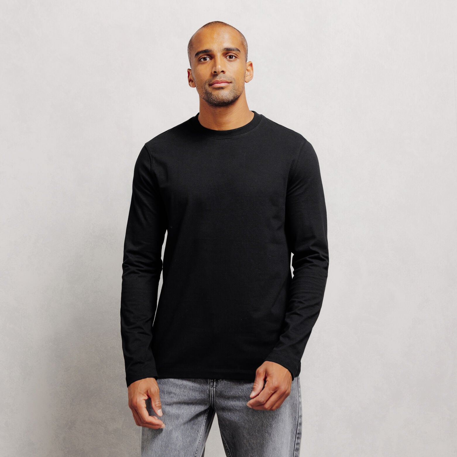 Slim basic T-shirt met ronde hals