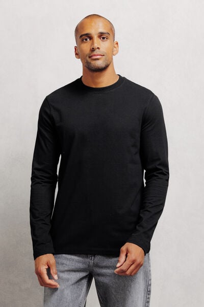 Slim basic T-shirt met ronde hals