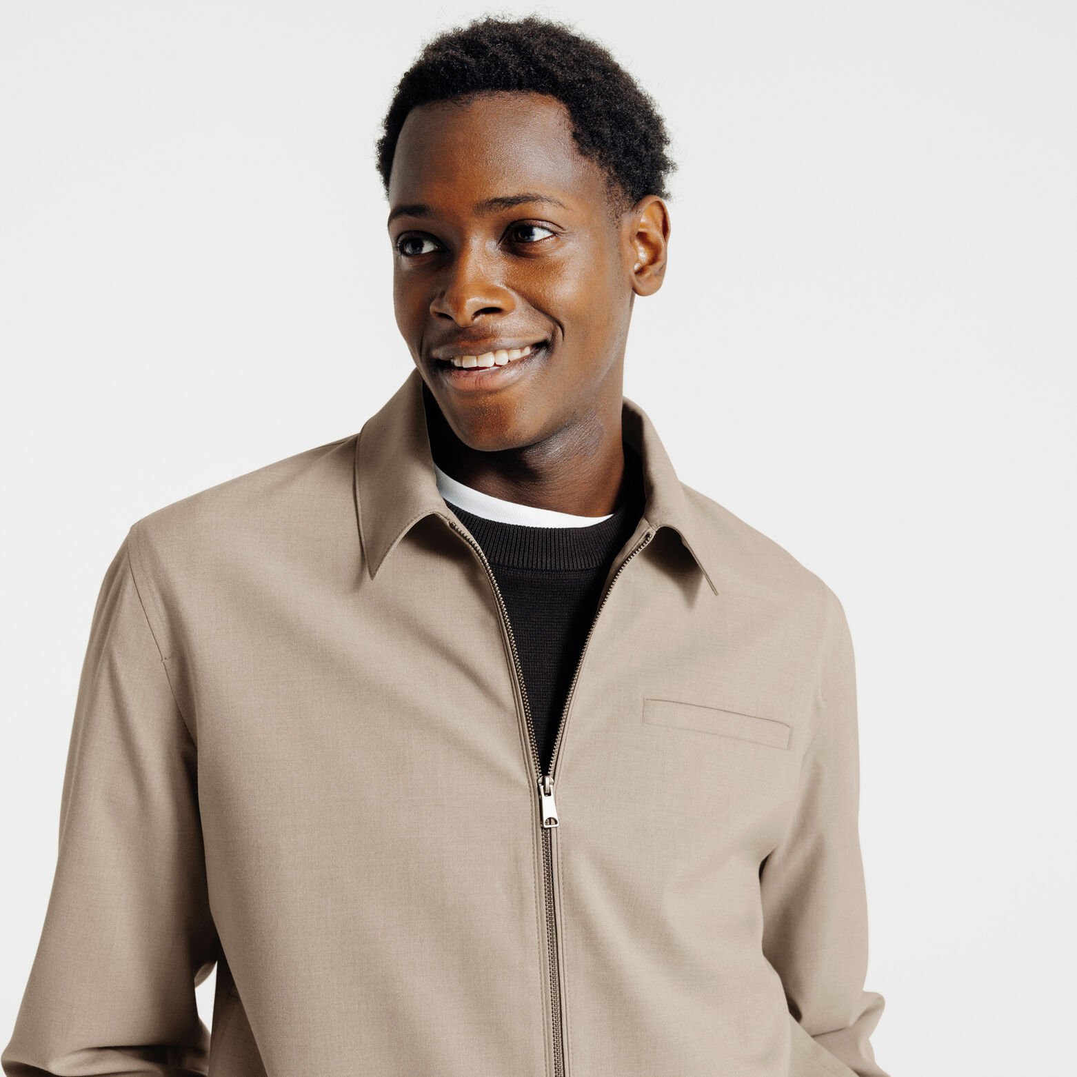 Veste col chemise zipp&eacute;e