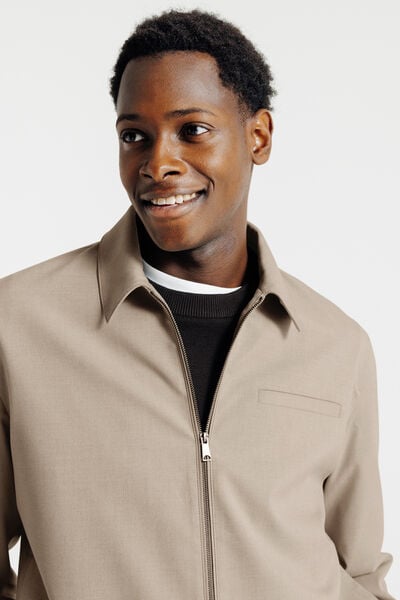 Veste col chemise zipp&eacute;e