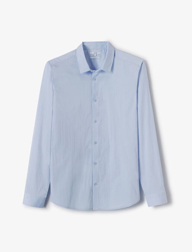 Extraslim effen hemd in gerecyclede polyamide