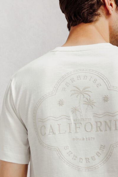 Tee shirt mati&egrave;re flamm&eacute;e imprim&eacute; Californie