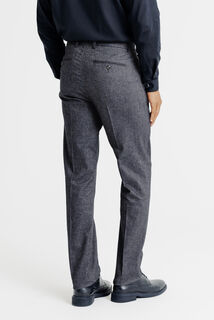 Straight fit chinobroek met flaneleffect