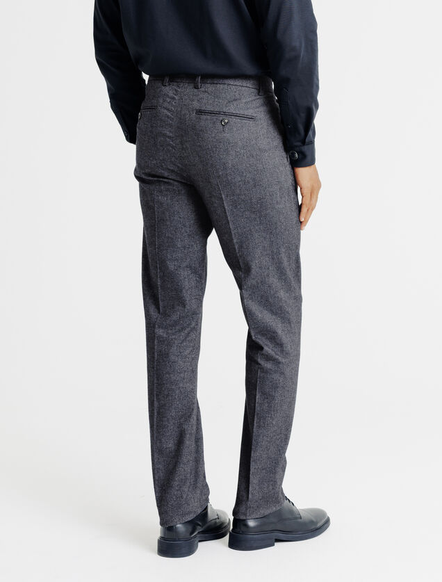 Straight fit chinobroek met flaneleffect