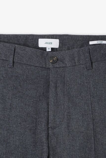 Straight fit chinobroek met flaneleffect