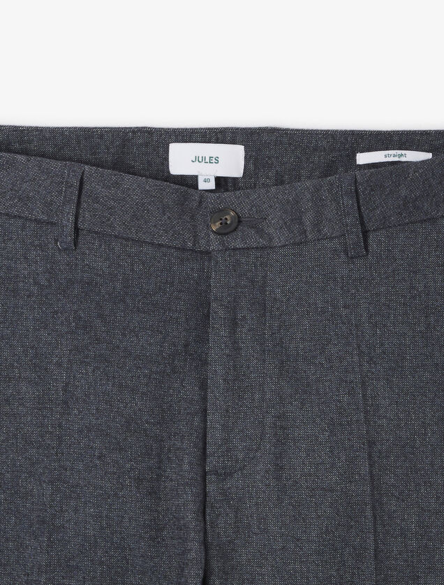 Straight fit chinobroek met flaneleffect