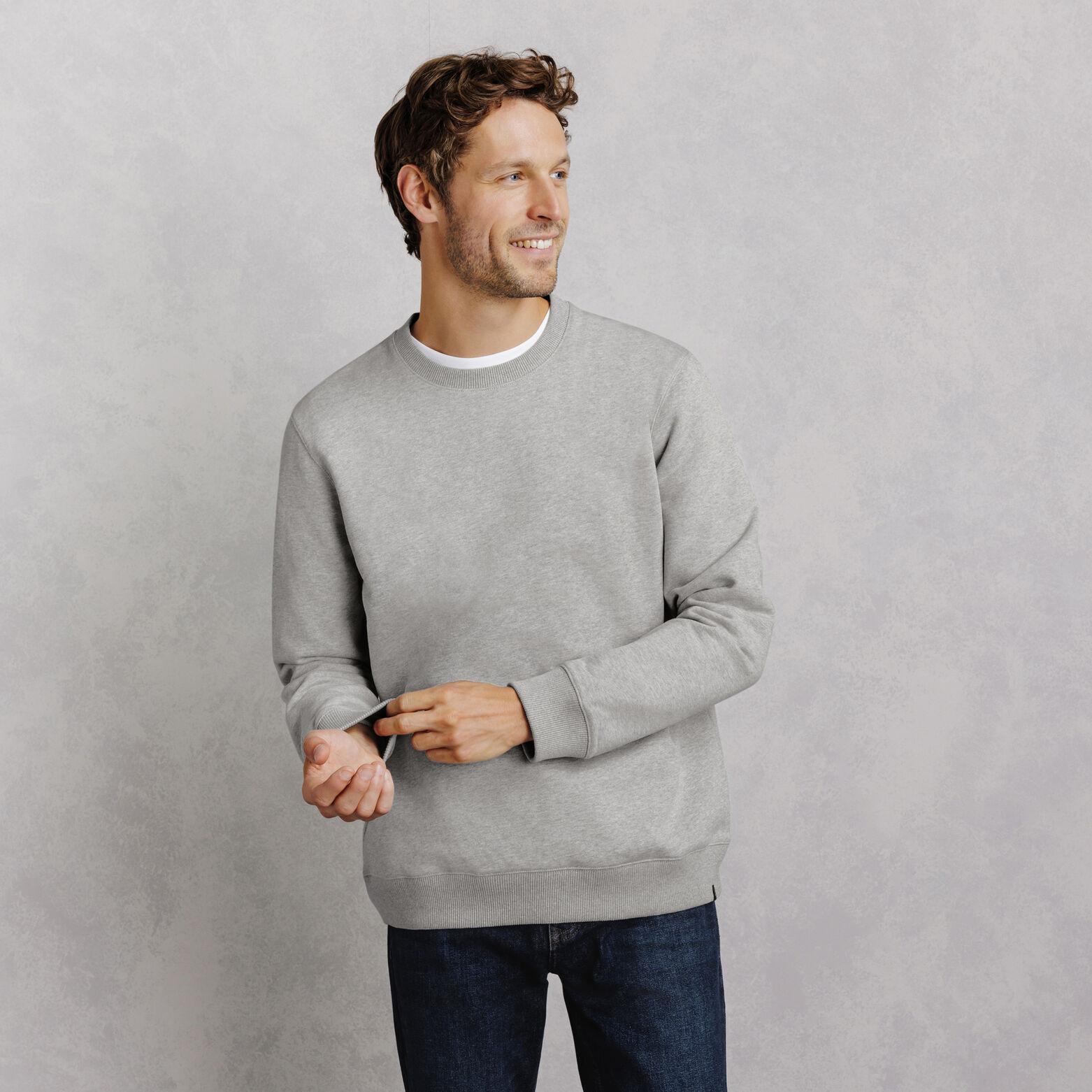 Sweat col rond molleton uni