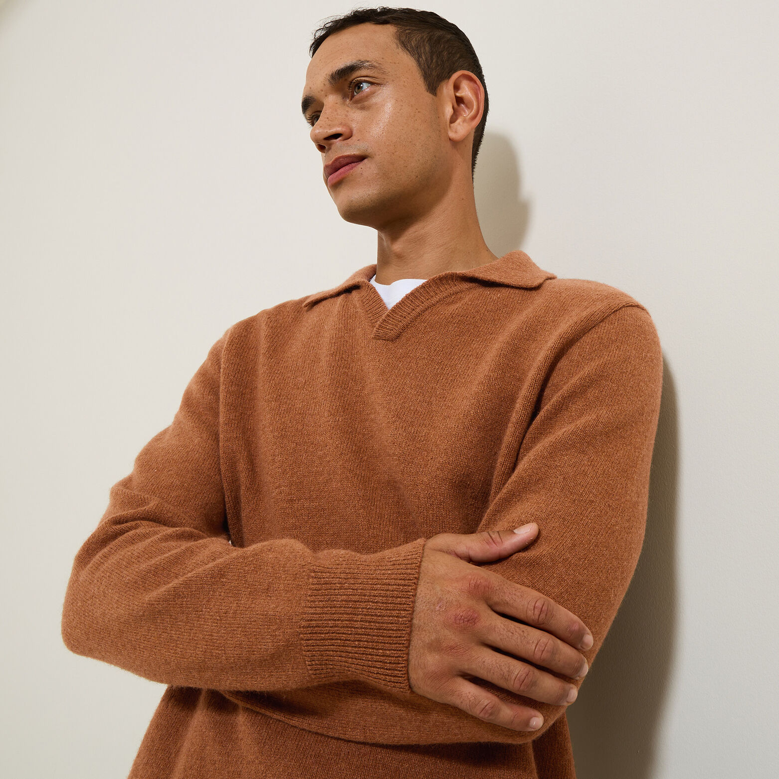 Polo en maille col resort