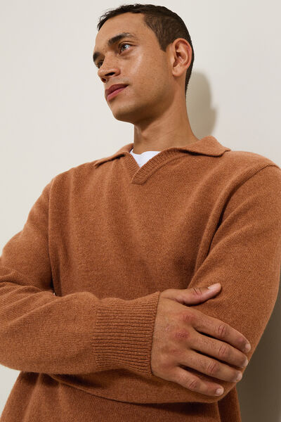 Polo en maille col resort