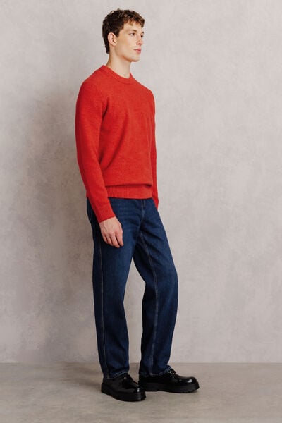 Pull col rond mousseux coton majoritaire
