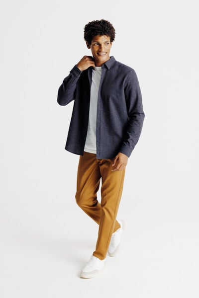 Chemise unie en coton flanelle