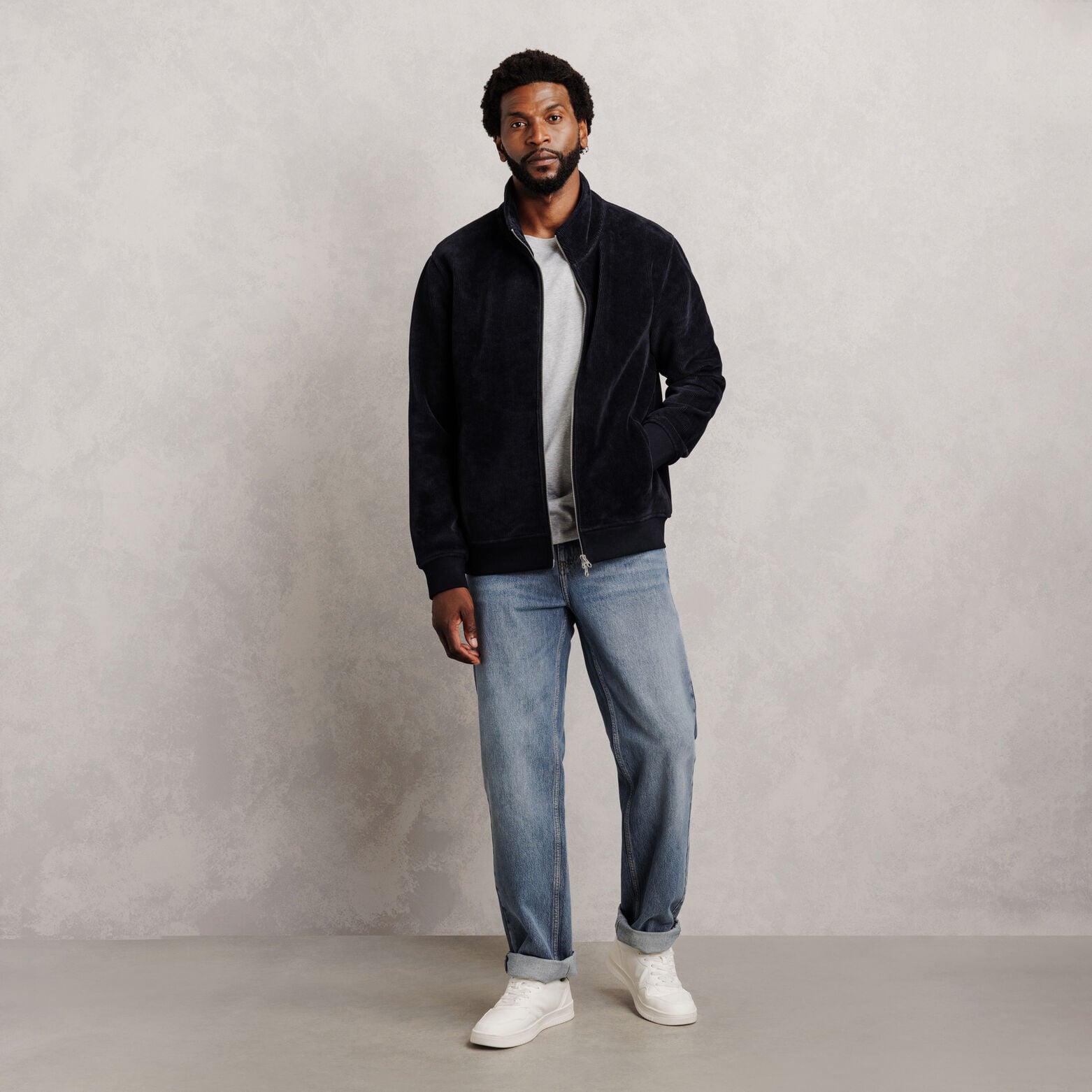 Sweat col montant zipp&eacute; en velours
