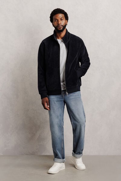 Sweat col montant zipp&eacute; en velours