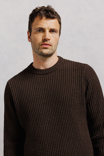 Pull col rond point fantaisie en chenille