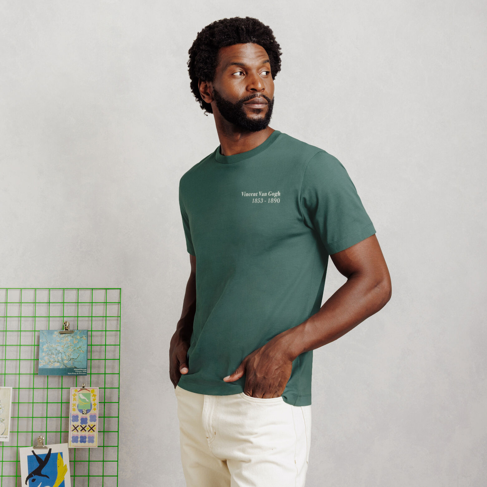 T-shirt met print voor en achter, licentie Van Gog