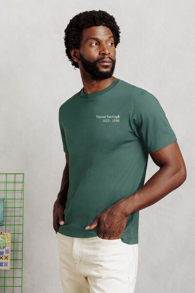 T-shirt met print voor en achter, licentie Van Gog