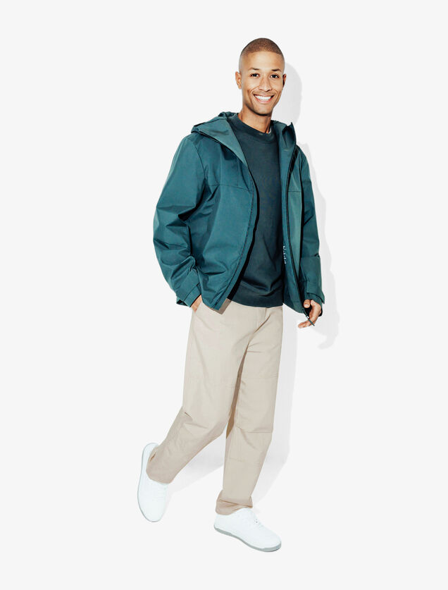 Pantalon chino large avec découpes