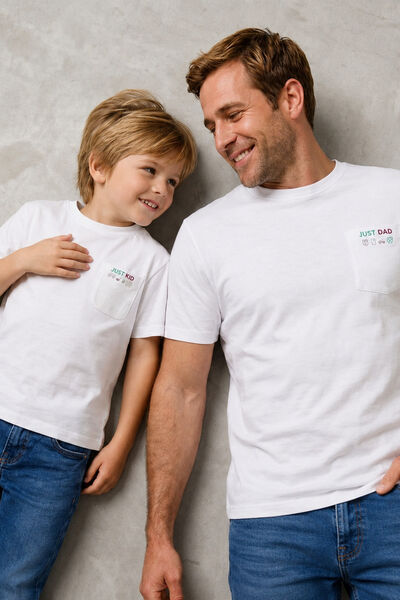 Tee shirt enfant f&ecirc;te des p&egrave;res poche imprim&eacute;e