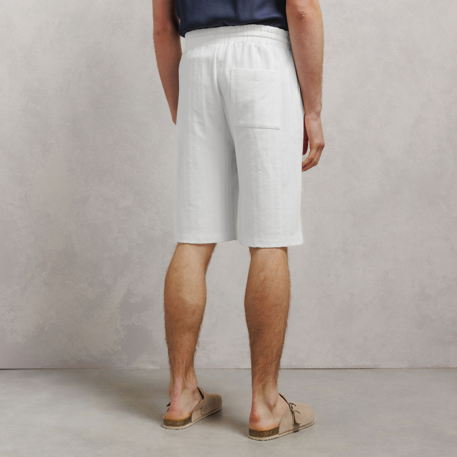 Bermuda long en maille taille &eacute;lastiqu&eacute;e