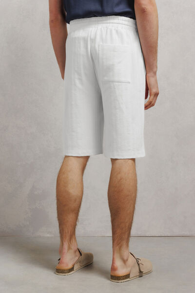 Bermuda long en maille taille &eacute;lastiqu&eacute;e