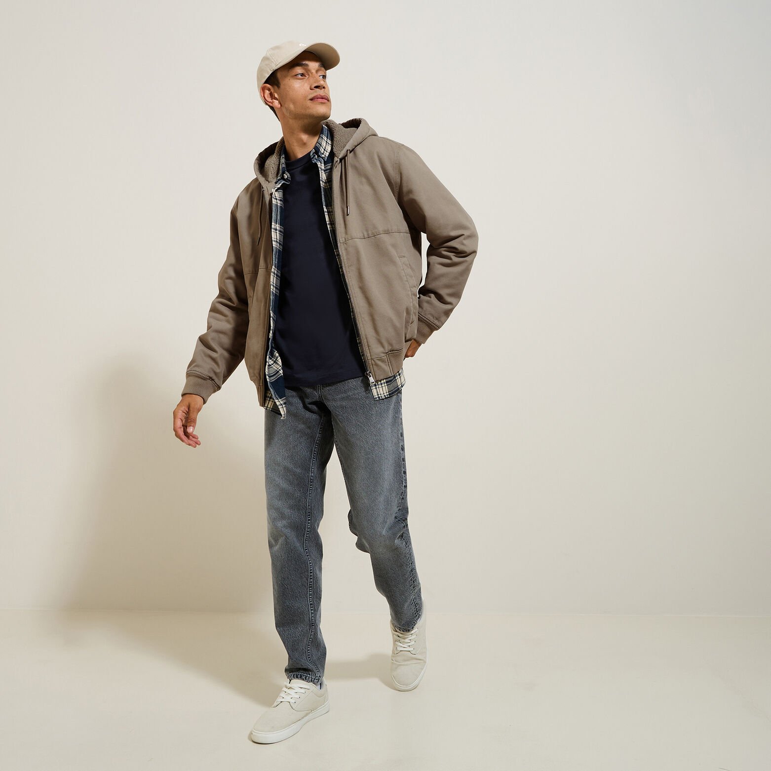 Blouson à capuche en coton