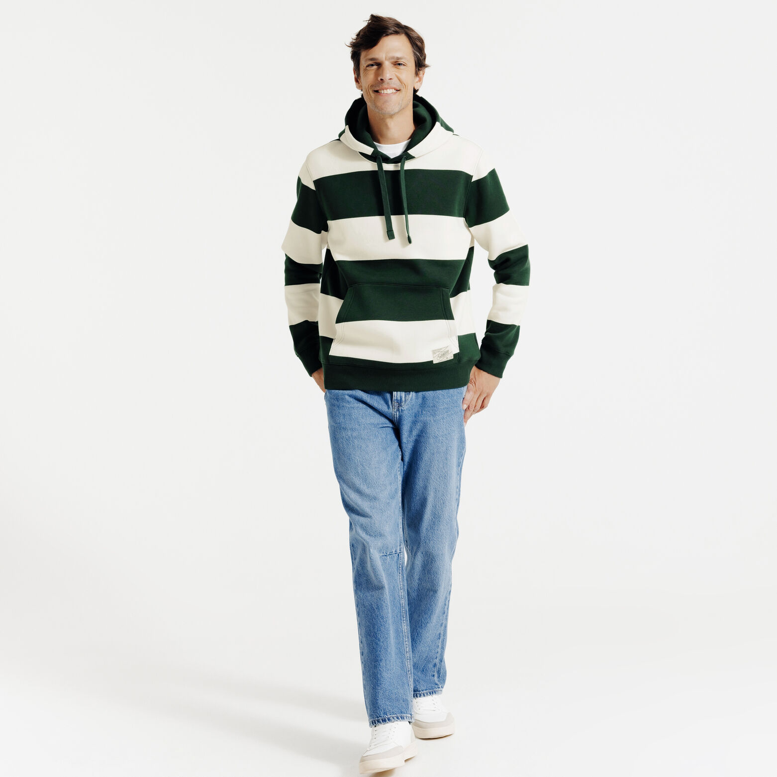 Gestreepte sweater met kap