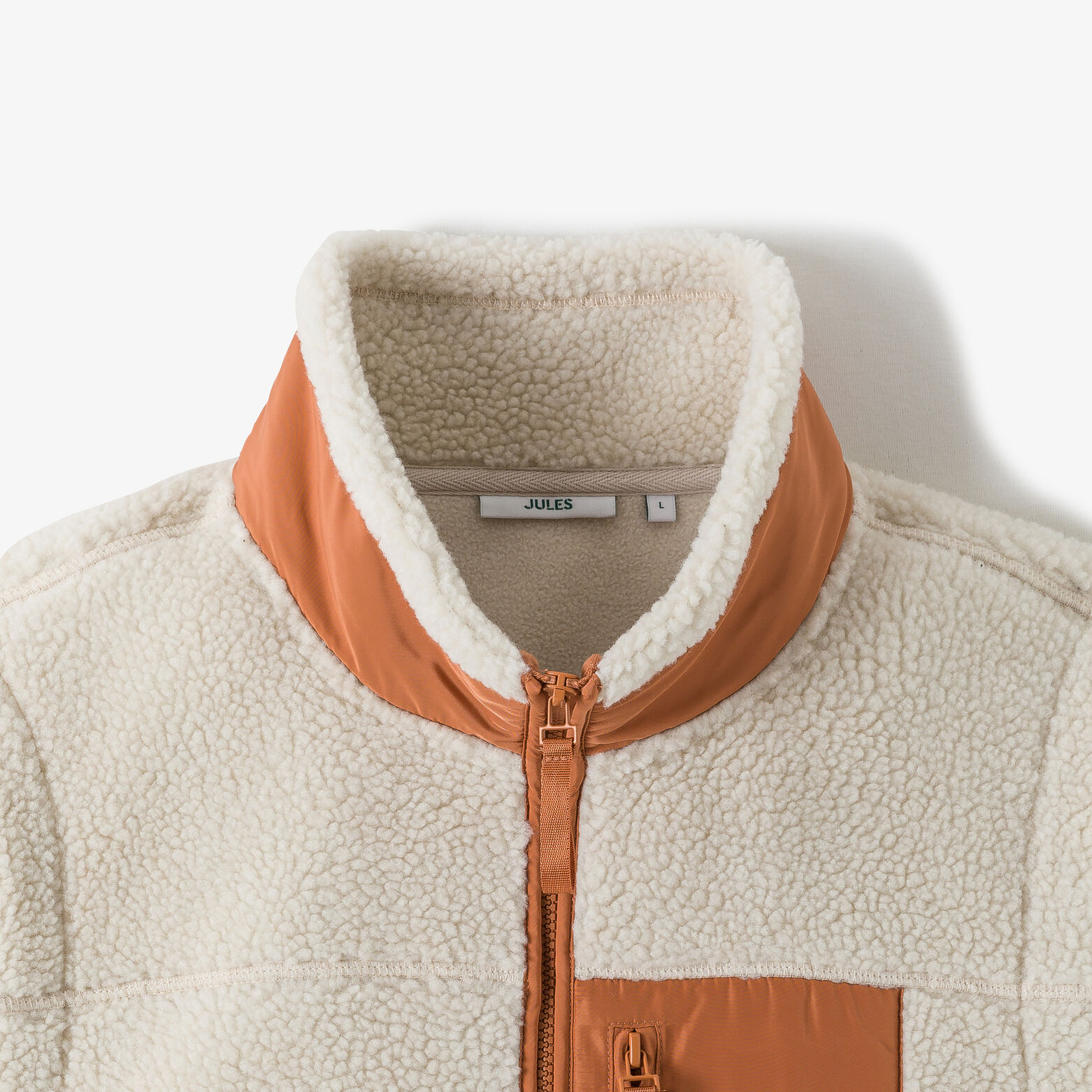 Veste sans manche en sherpa contrastée