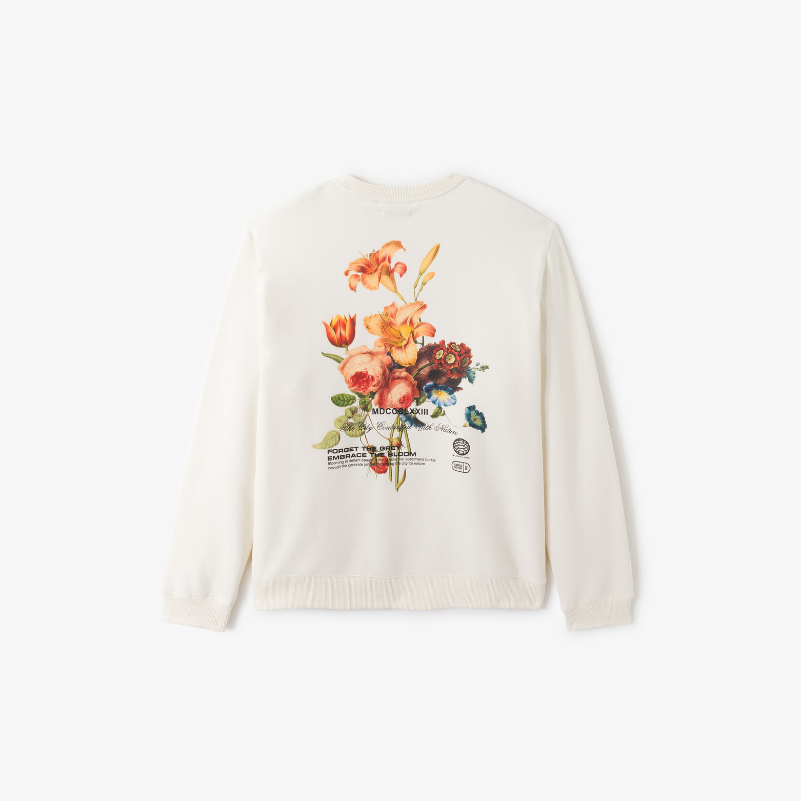 Sweat col rond imprimé fleurs