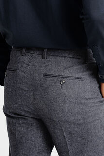 Straight fit chinobroek met flaneleffect