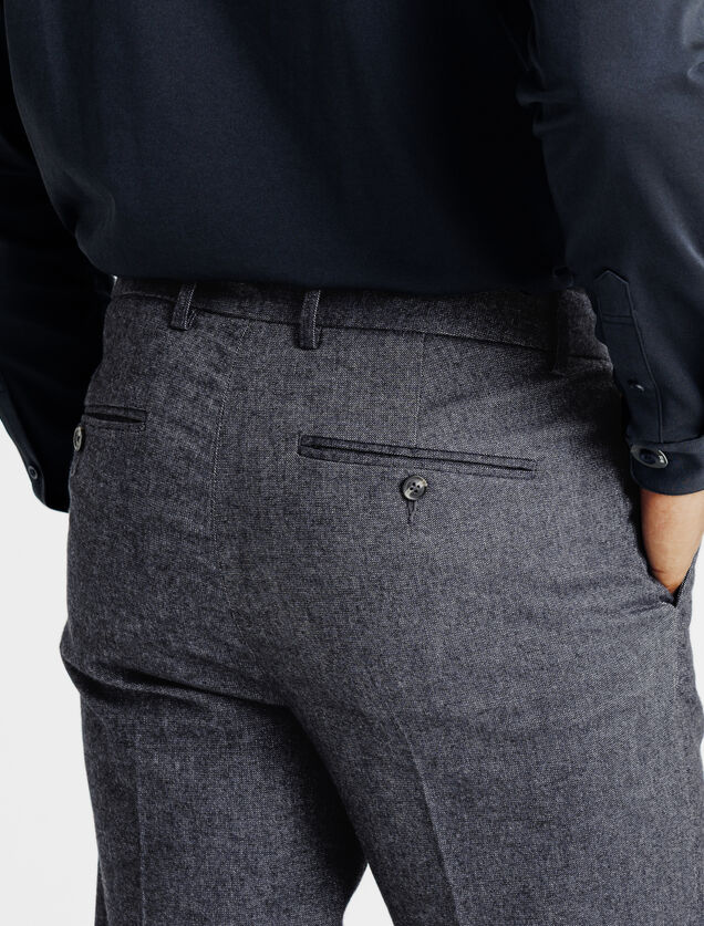 Straight fit chinobroek met flaneleffect