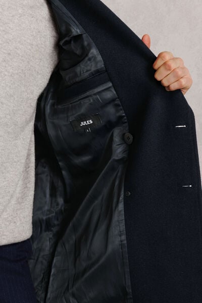 Manteau long crois&eacute; laine majoritaire