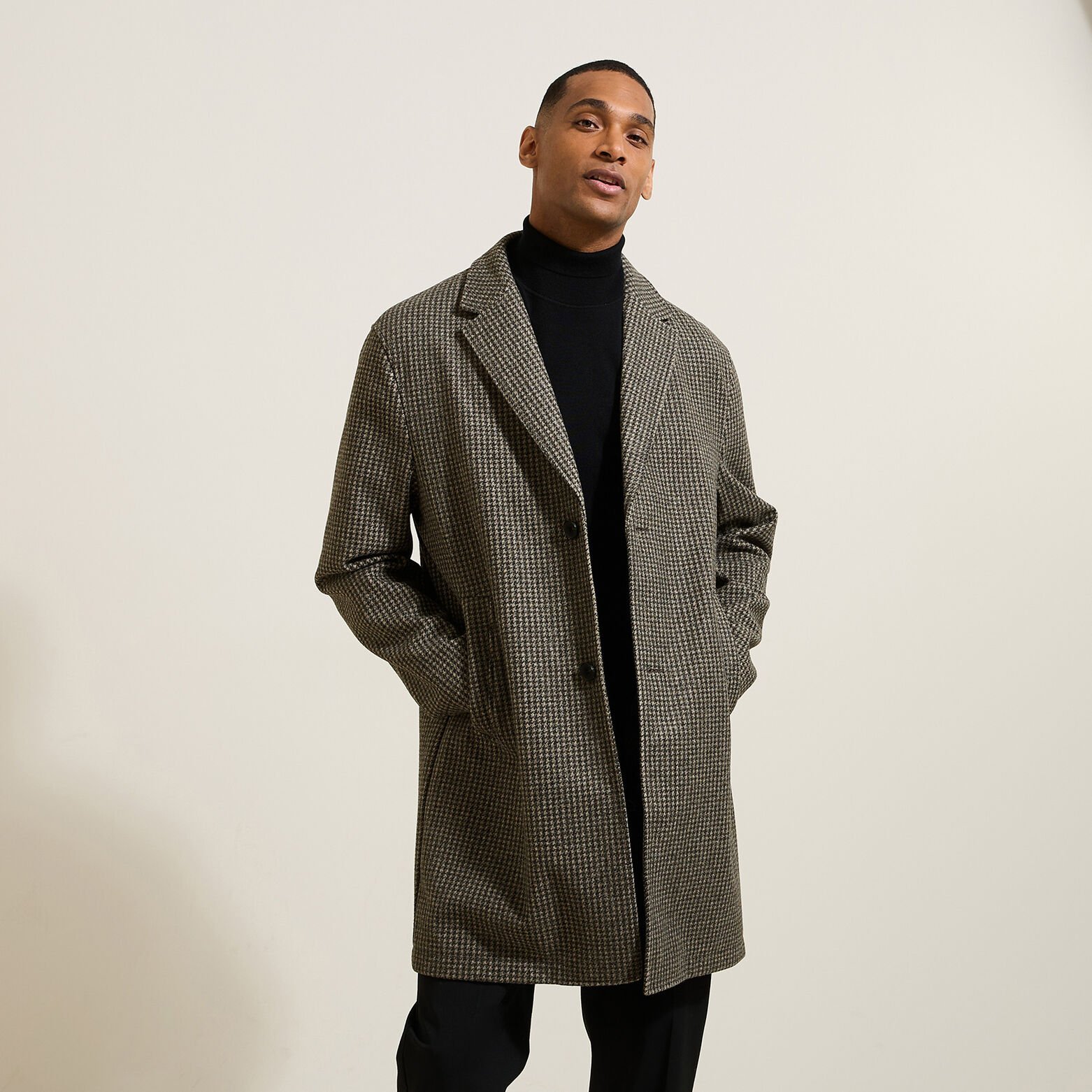 Manteau hiver long col tailleur