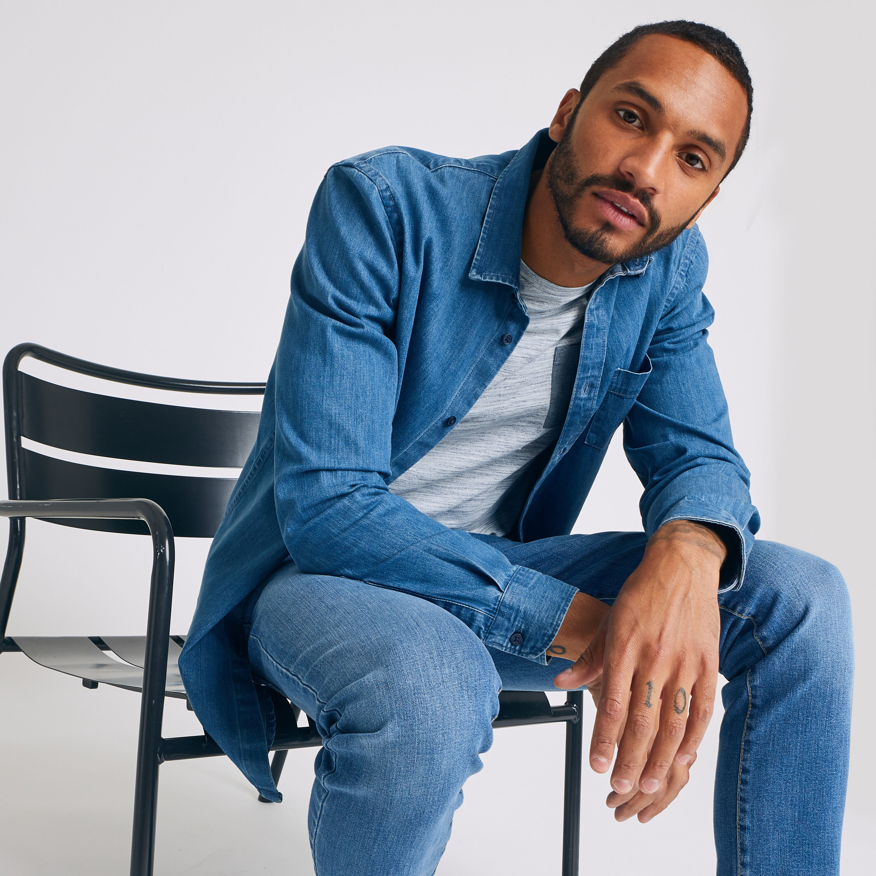 chemises en jean homme