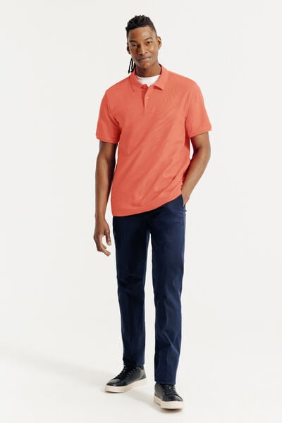 Polo manches courtes piqu&eacute; uni