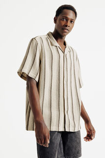 Chemisette en coton jacquard ray&eacute;e