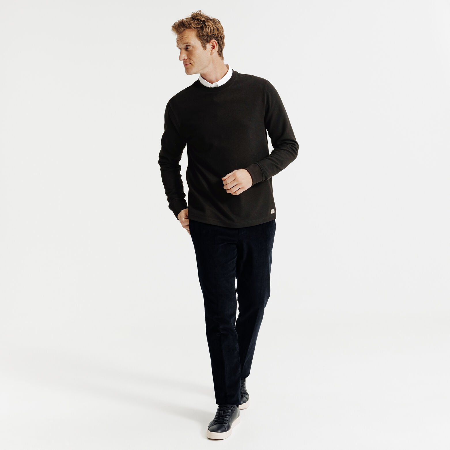 T-shirt lange mouwen in reli&euml;fstof