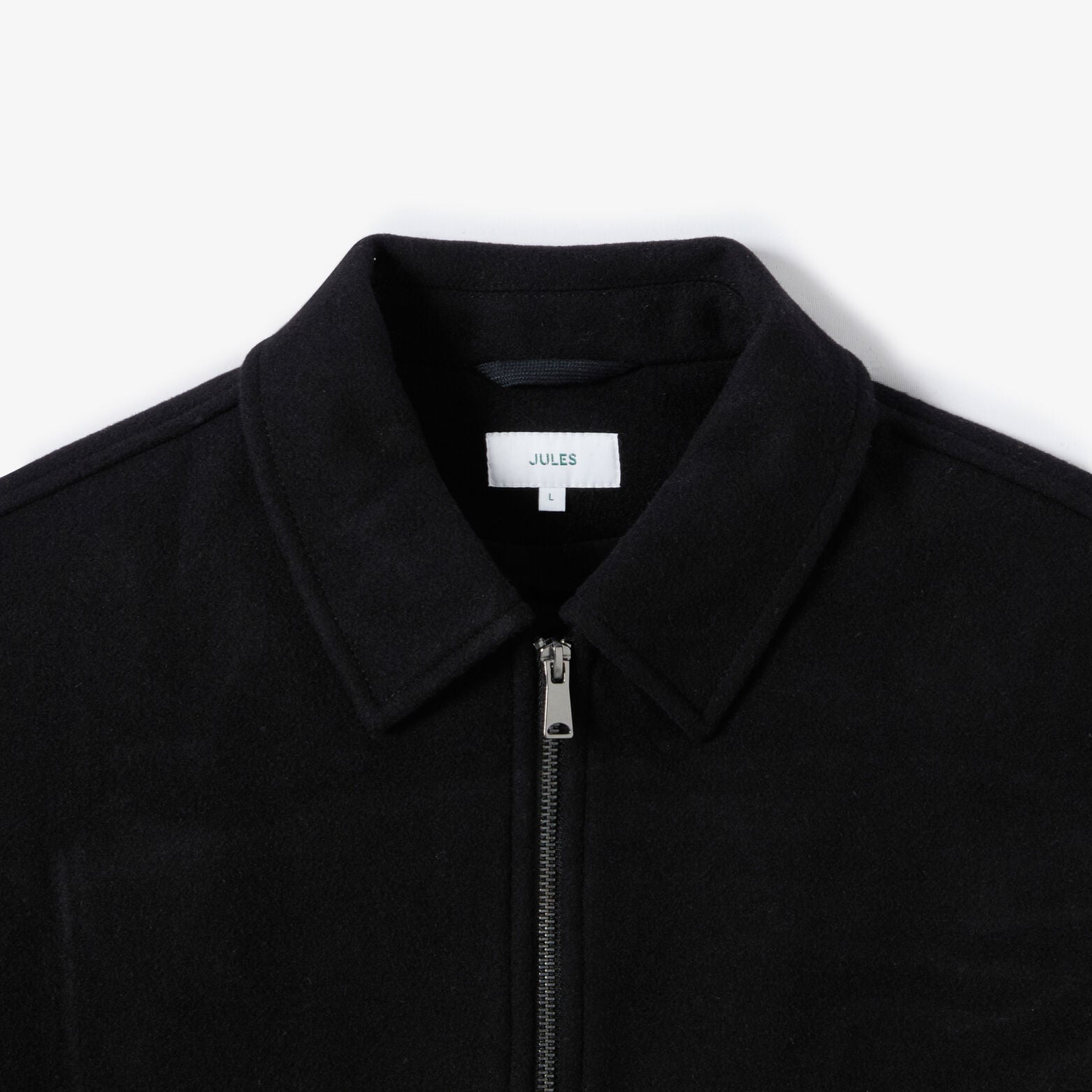Blouson contenant de la laine col chemise zipp&eacute;