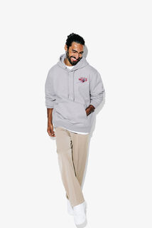 Sweat &agrave; capuche relax avec imprim&eacute; devant et dos