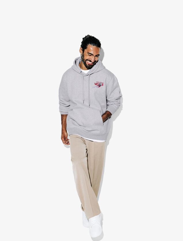 Sweat &agrave; capuche relax avec imprim&eacute; devant et dos