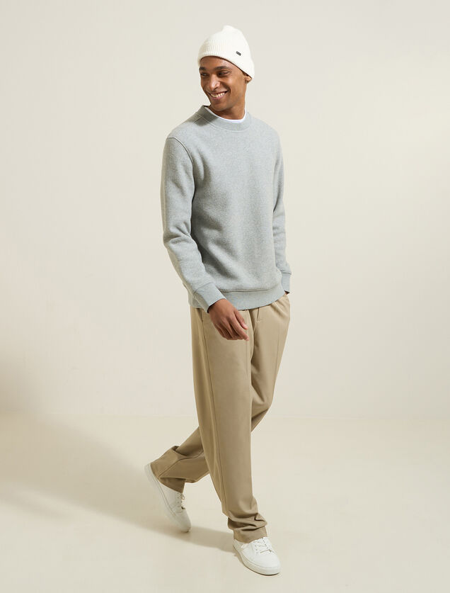 Sweat col rond en maille uni