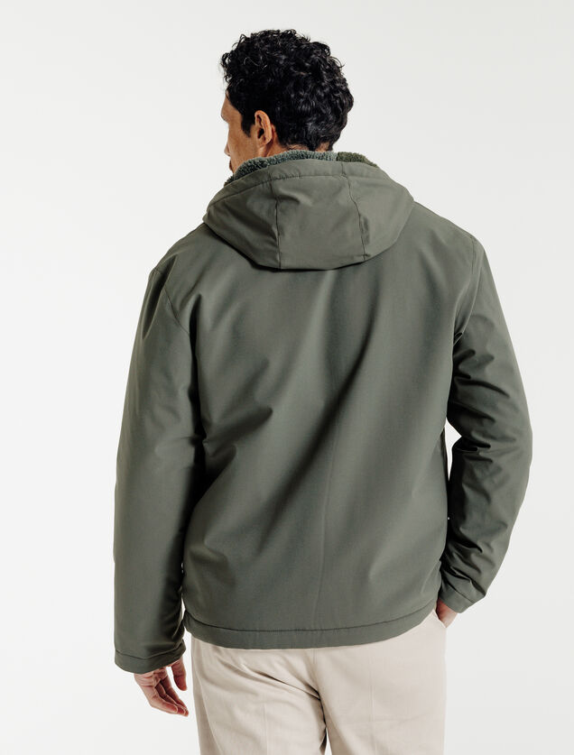 Blouson &agrave; capuche doubl&eacute; en sherpa