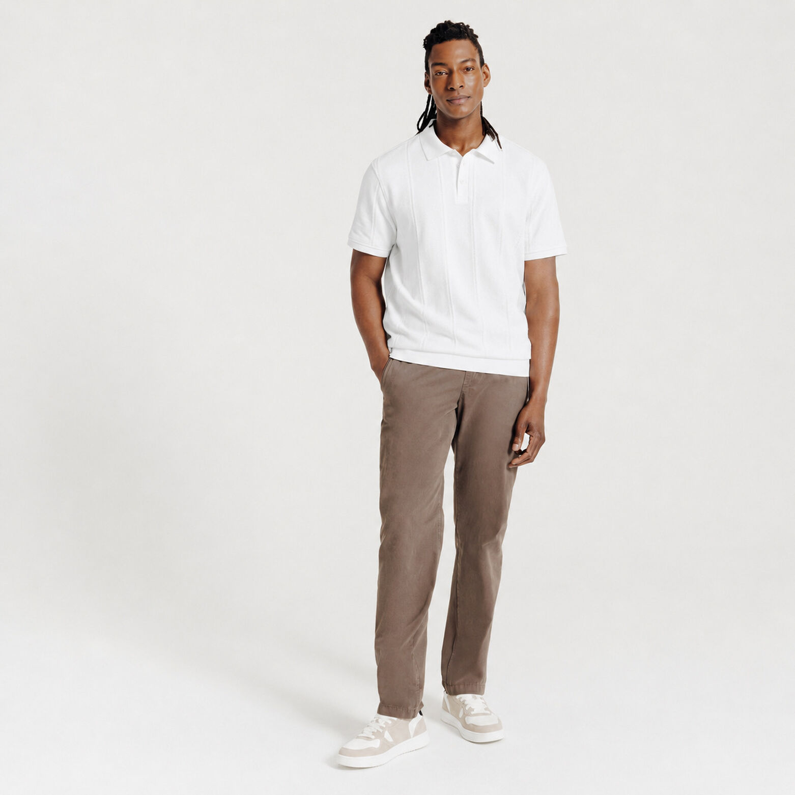 Polo manches courtes textur&eacute;