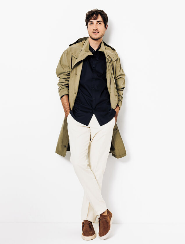 Chemise en coton col semi italien