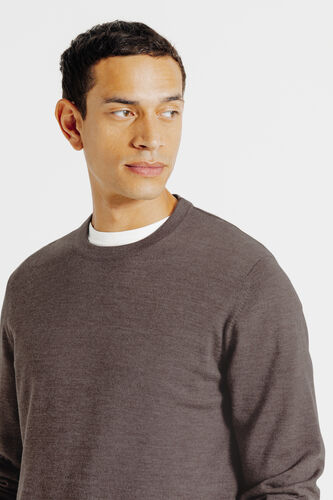 Trui ronde hals in merinos