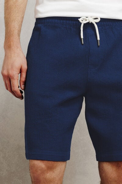 Bermuda taille &eacute;lastiqu&eacute;e gaufr&eacute;