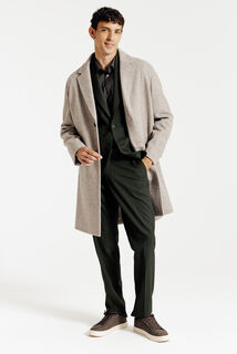 Comfort fit kostuumvest in flanel