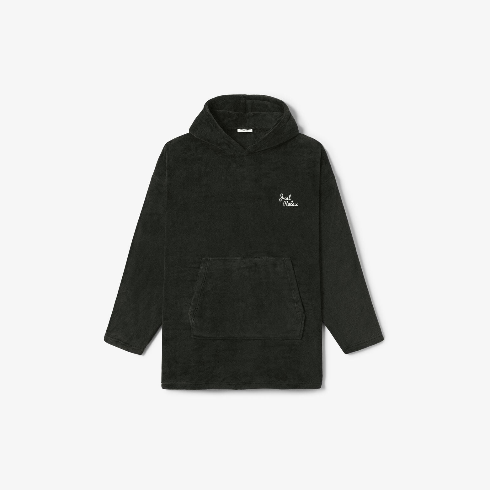 Sweat plaid &agrave; capuche brod&eacute;