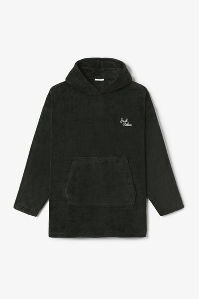 Sweat plaid &agrave; capuche brod&eacute;