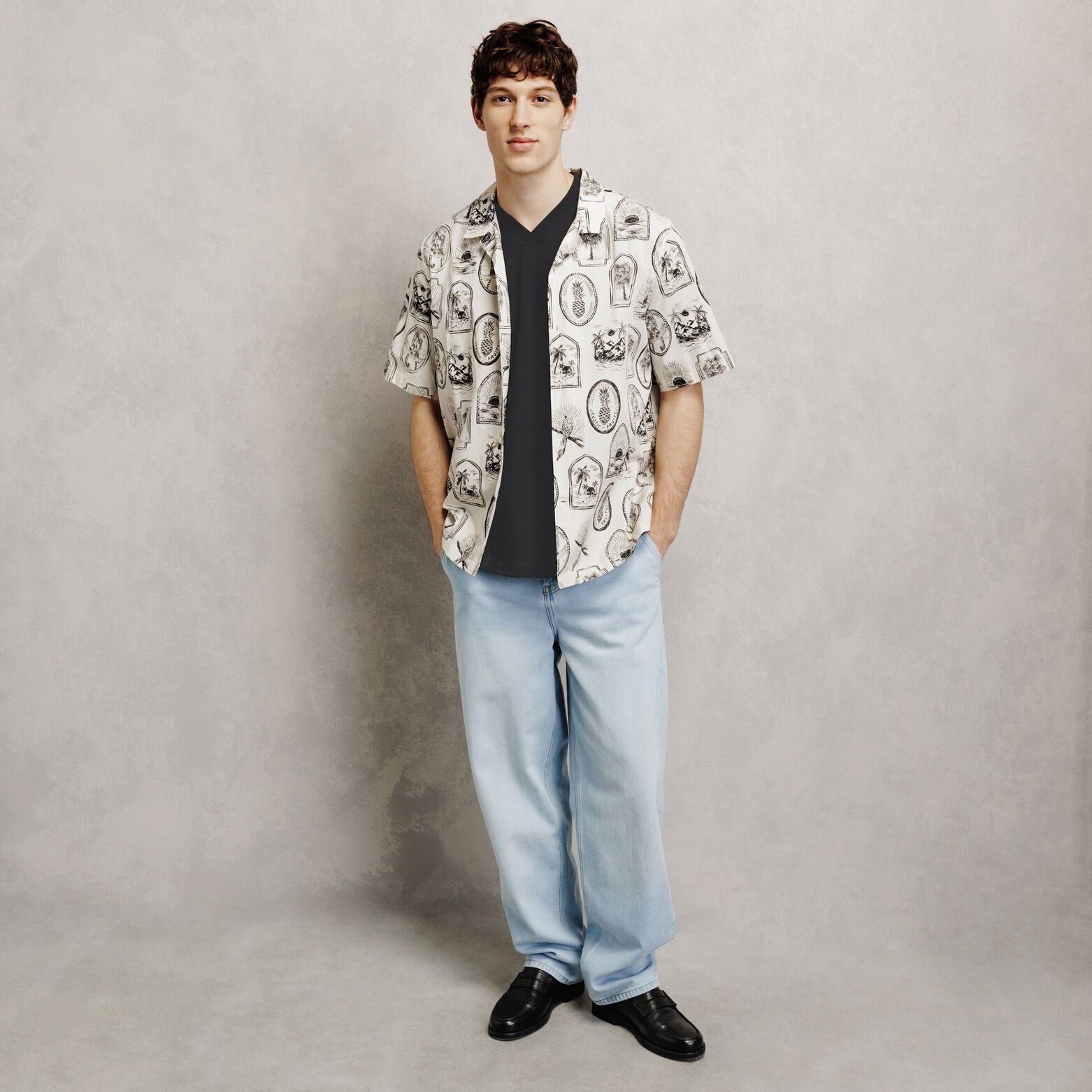 Tee shirt col V oversize