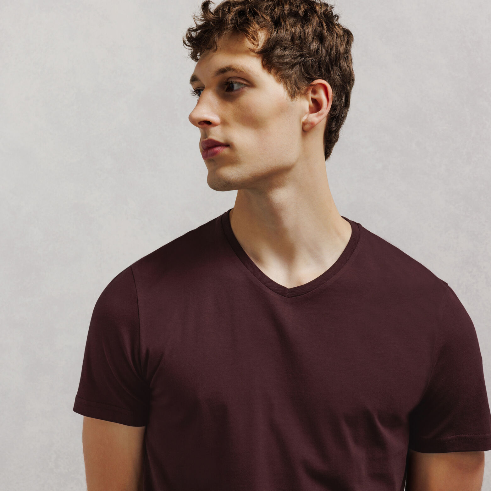 Tee shirt col V en coton
